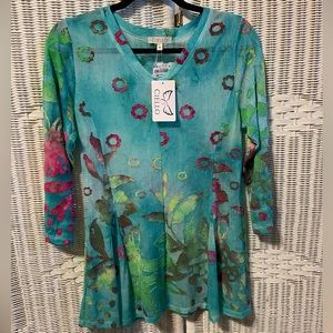 Ciello Women’s Floral Sheer Blouse. NWT Size M
